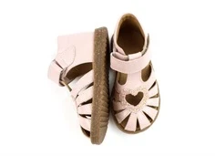 Angulus pale rose glitter sandal med hjerte